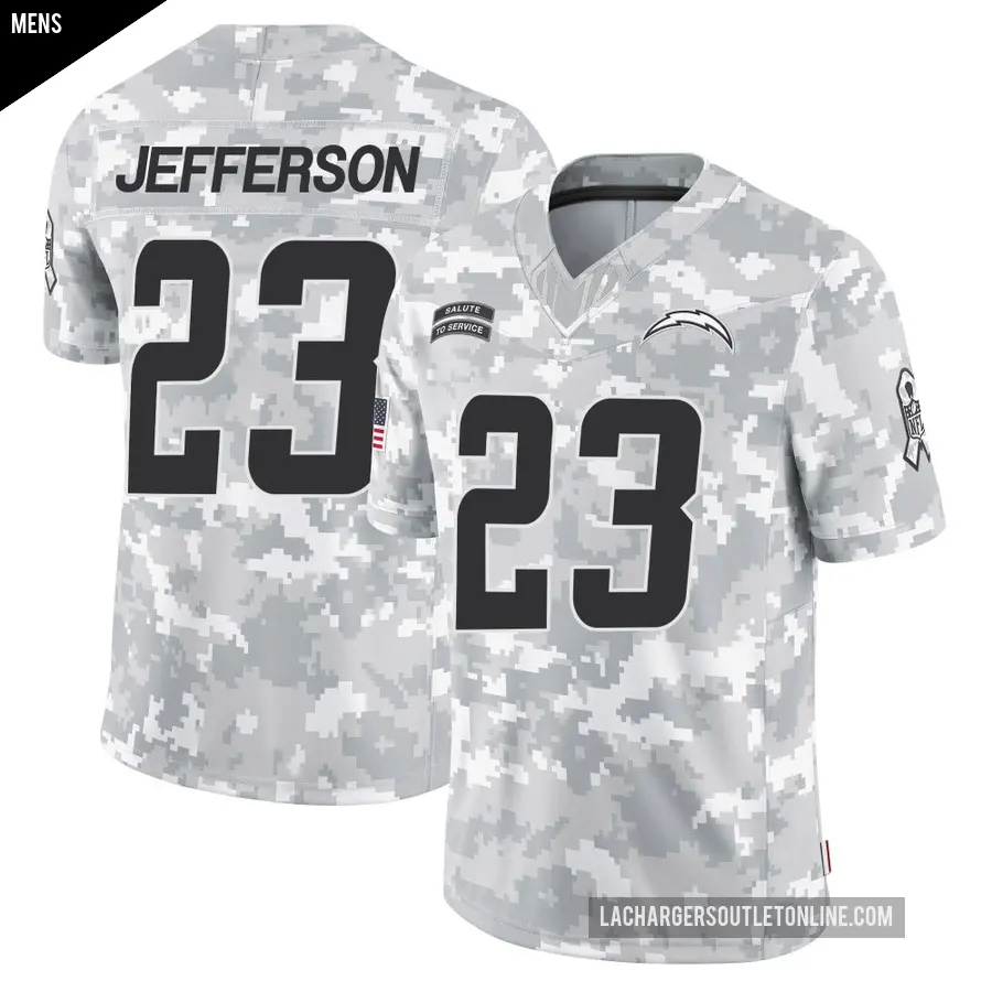 Men's Los Angeles Chargers ＃23 Tony Jefferson Arctic Camo Limited 2024 Salute to Service Jersey