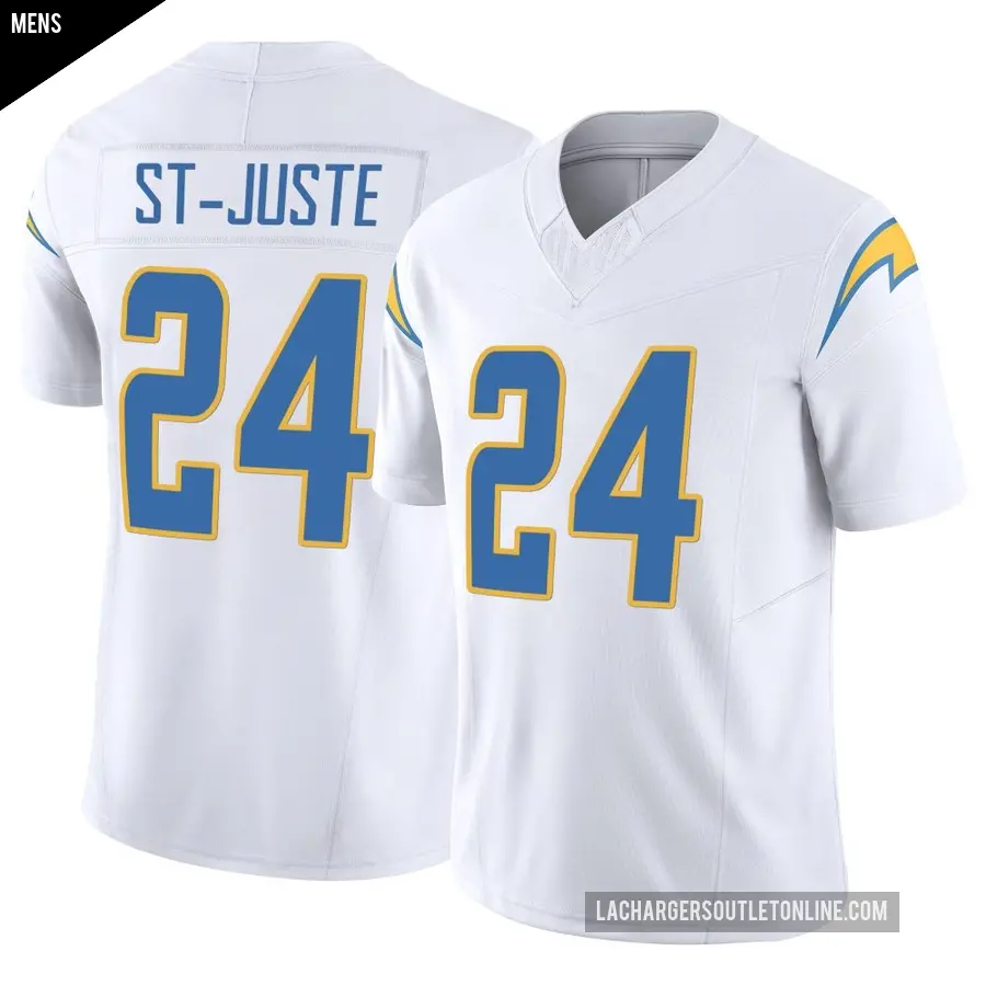Men's Los Angeles Chargers ＃24 Benjamin St-Juste White Limited Vapor F.U.S.E. Jersey