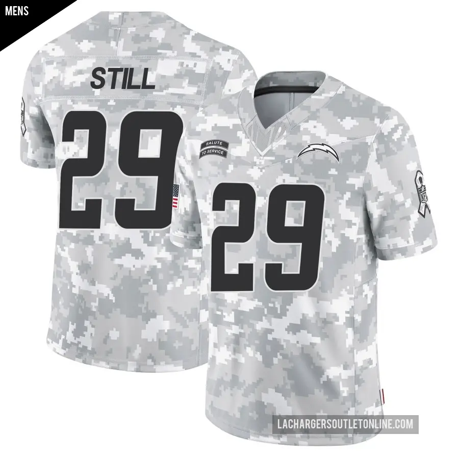 Men's Los Angeles Chargers ＃29 Tarheeb Still Arctic Camo Limited 2024 Salute to Service Jersey