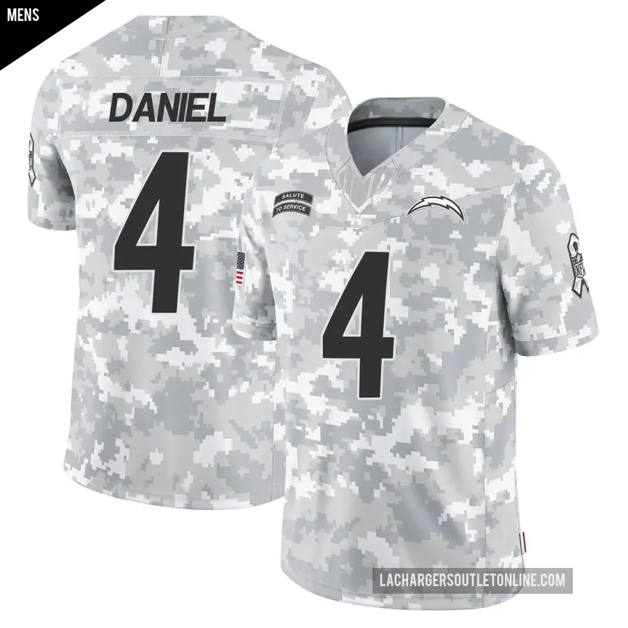 Men's Los Angeles Chargers ＃4 Chase Daniel Arctic Camo Limited 2024 Salute to Service Jersey