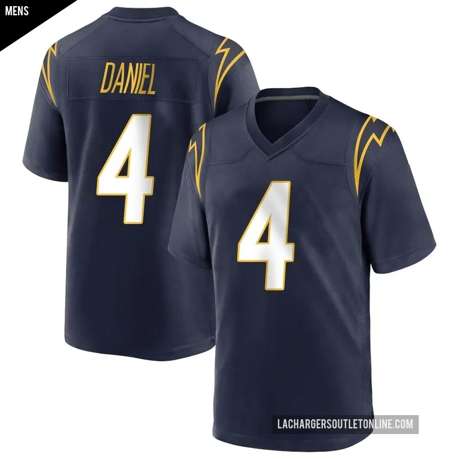 Men's Los Angeles Chargers ＃4 Chase Daniel Navy Game Team Color Jersey