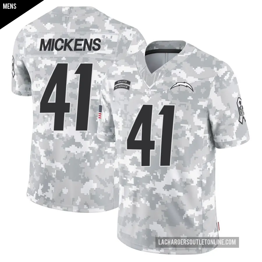 Men's Los Angeles Chargers ＃41 R.J. Mickens Arctic Camo Limited 2024 Salute to Service Jersey
