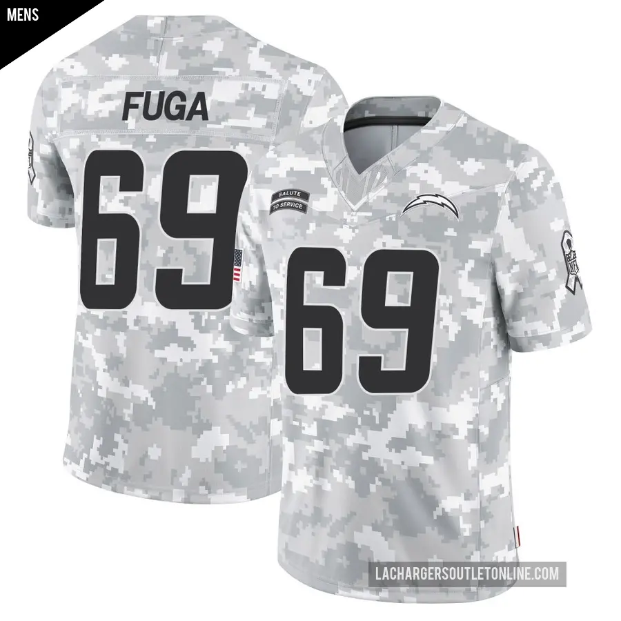 Men's Los Angeles Chargers ＃69 Josh Fuga Arctic Camo Limited 2024 Salute to Service Jersey