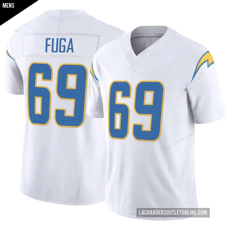 Men's Los Angeles Chargers ＃69 Josh Fuga White Limited Vapor F.U.S.E. Jersey