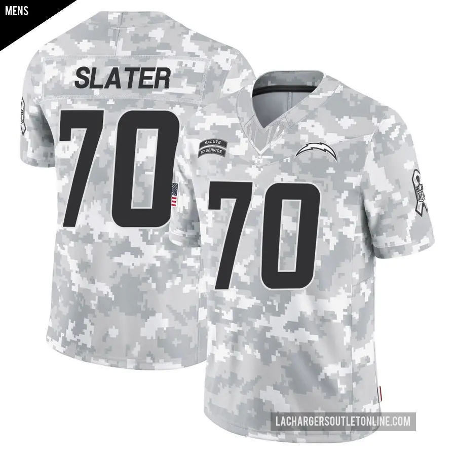 Men's Los Angeles Chargers ＃70 Rashawn Slater Arctic Camo Limited 2024 Salute to Service Jersey