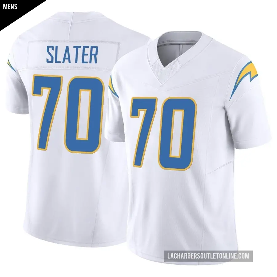 Men's Los Angeles Chargers ＃70 Rashawn Slater White Limited Vapor F.U.S.E. Jersey