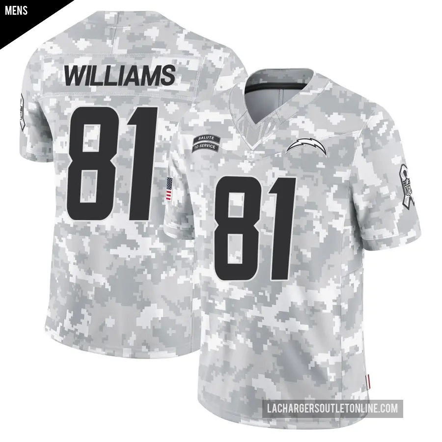 Men's Los Angeles Chargers ＃81 Mike Williams Arctic Camo Limited 2024 Salute to Service Jersey