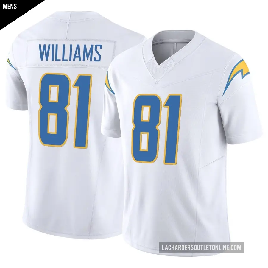 Men's Los Angeles Chargers ＃81 Mike Williams White Limited Vapor F.U.S.E. Jersey