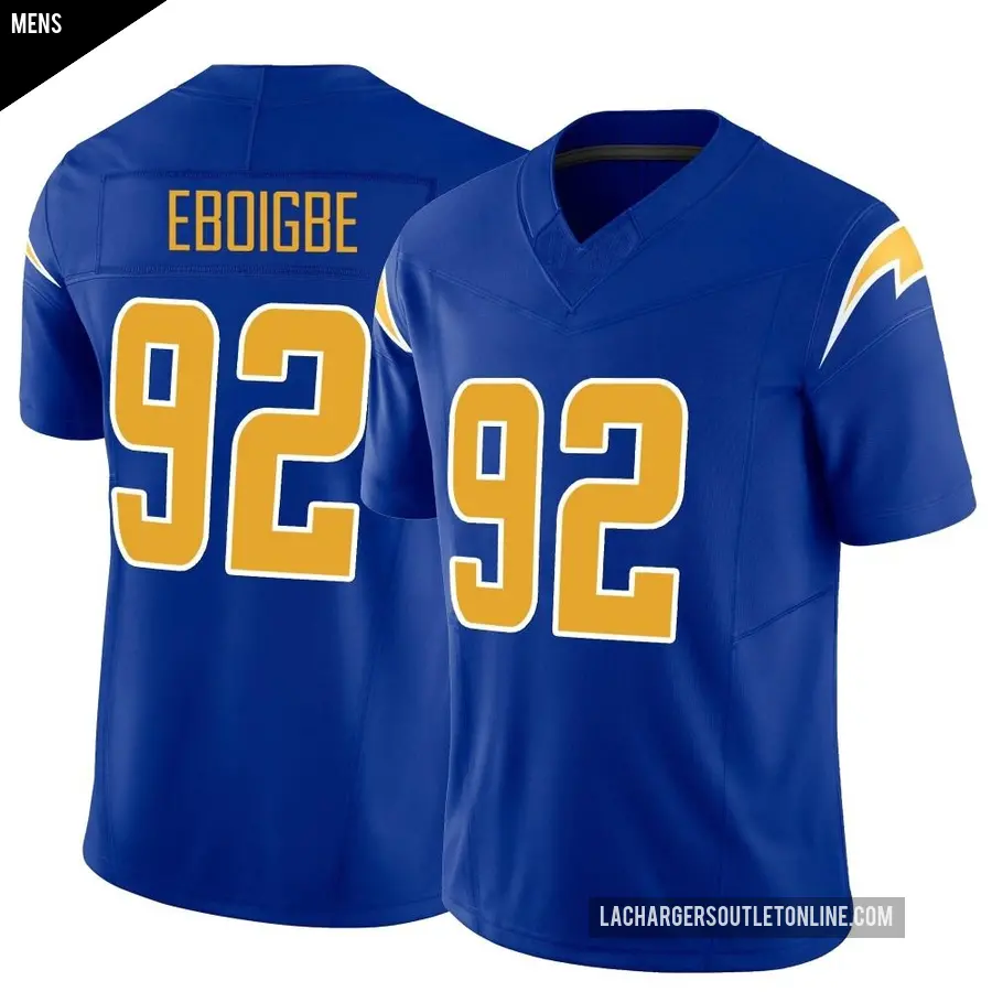 Men's Los Angeles Chargers ＃92 Justin Eboigbe Royal Limited Vapor F.U.S.E. Jersey