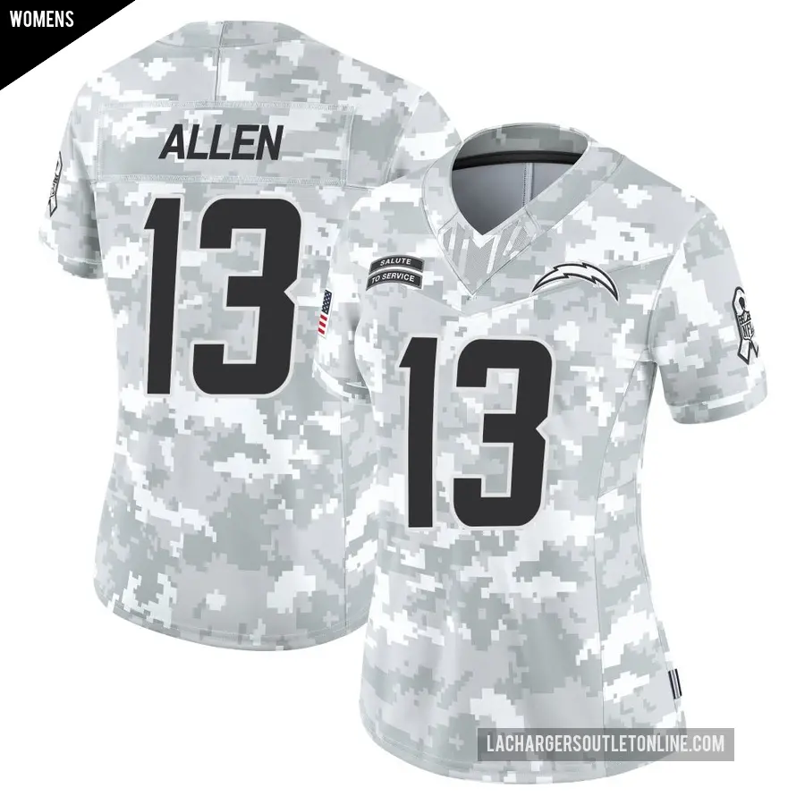 Women's Los Angeles Chargers ＃13 Keenan Allen Arctic Camo Limited 2024 Salute to Service Jersey