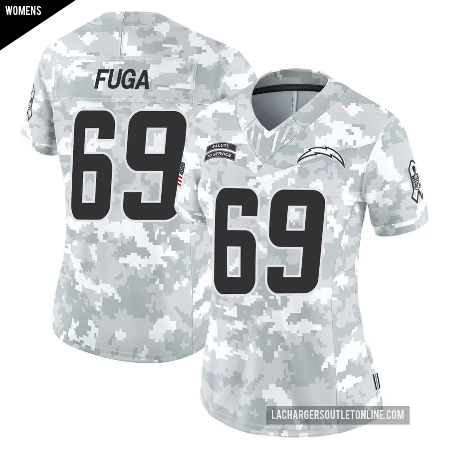 Women's Los Angeles Chargers ＃69 Josh Fuga Arctic Camo Limited 2024 Salute to Service Jersey