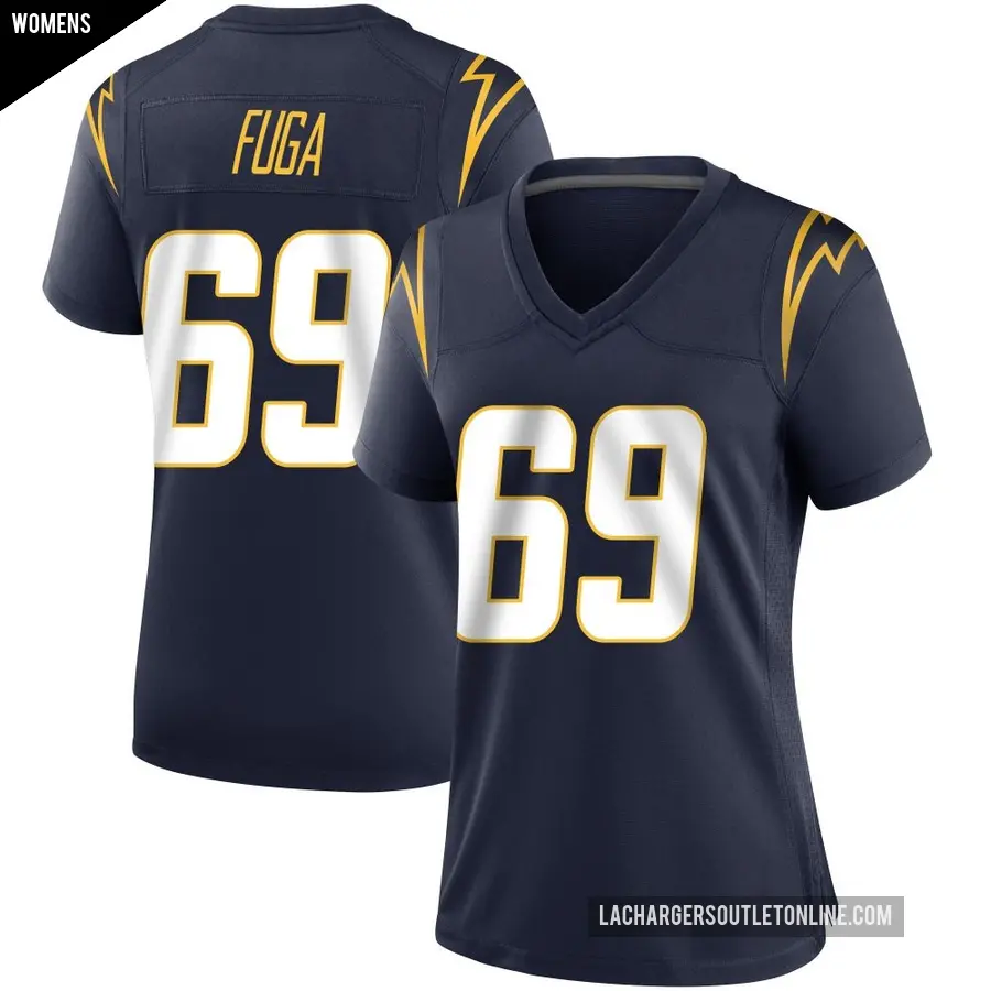 Women's Los Angeles Chargers ＃69 Josh Fuga Navy Game Team Color Jersey