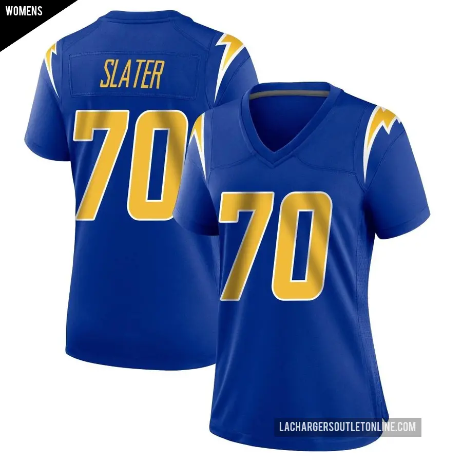 Women's Los Angeles Chargers ＃70 Rashawn Slater Royal Game 2nd Alternate Jersey