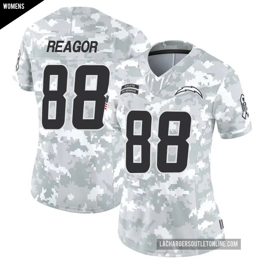 Women's Los Angeles Chargers ＃88 Jalen Reagor Arctic Camo Limited 2024 Salute to Service Jersey