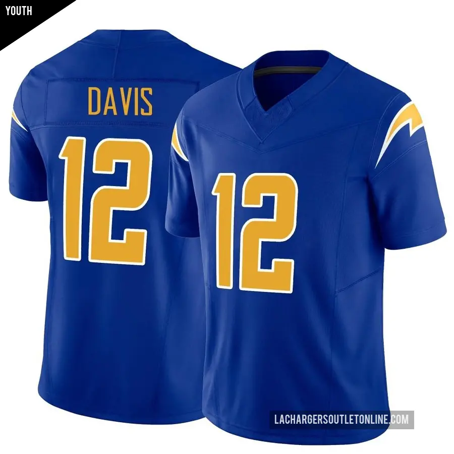 Youth Los Angeles Chargers ＃12 Derius Davis Royal Limited Vapor F.U.S.E. Jersey