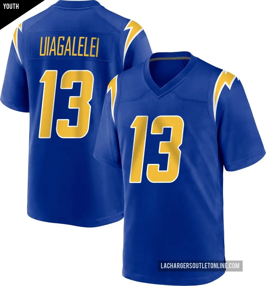 Youth Los Angeles Chargers ＃13 DJ Uiagalelei Royal Game 2nd Alternate Jersey