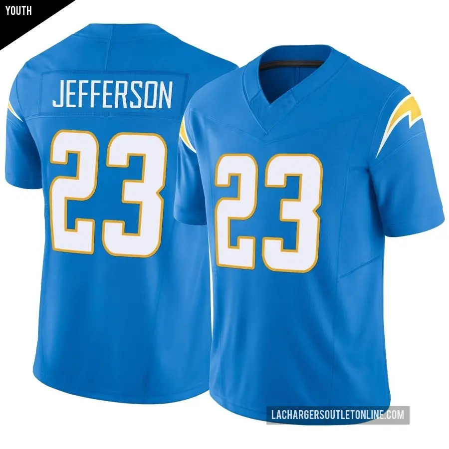 Youth Los Angeles Chargers ＃23 Tony Jefferson Blue Limited Powder Vapor F.U.S.E. Jersey