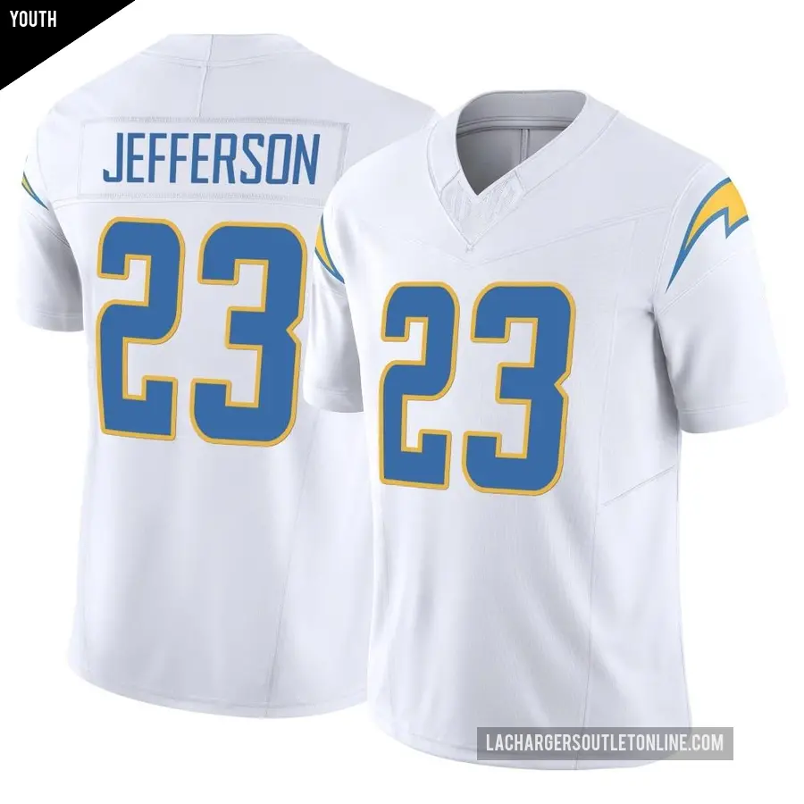Youth Los Angeles Chargers ＃23 Tony Jefferson White Limited Vapor F.U.S.E. Jersey