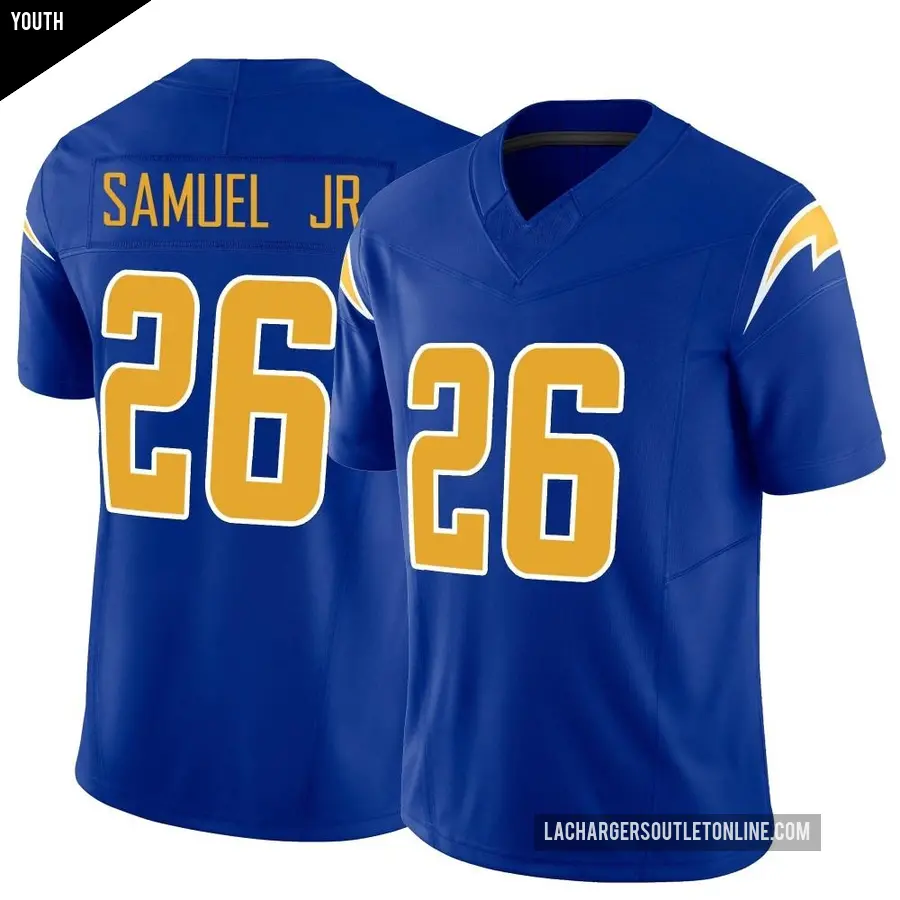 Youth Los Angeles Chargers ＃26 Asante Samuel Jr. Royal Limited Vapor F.U.S.E. Jersey