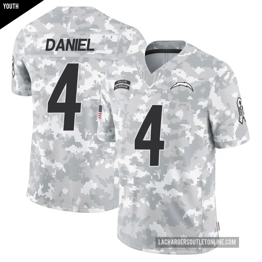 Youth Los Angeles Chargers ＃4 Chase Daniel Arctic Camo Limited 2024 Salute to Service Jersey