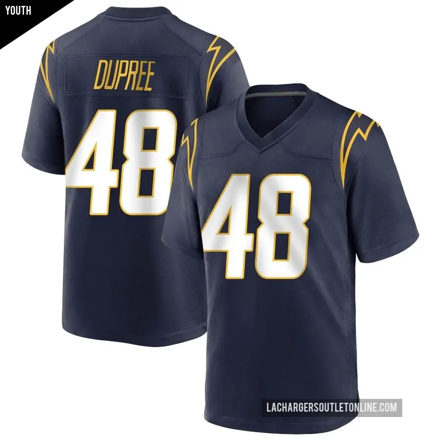 Youth Los Angeles Chargers ＃48 Bud Dupree Navy Game Team Color Jersey