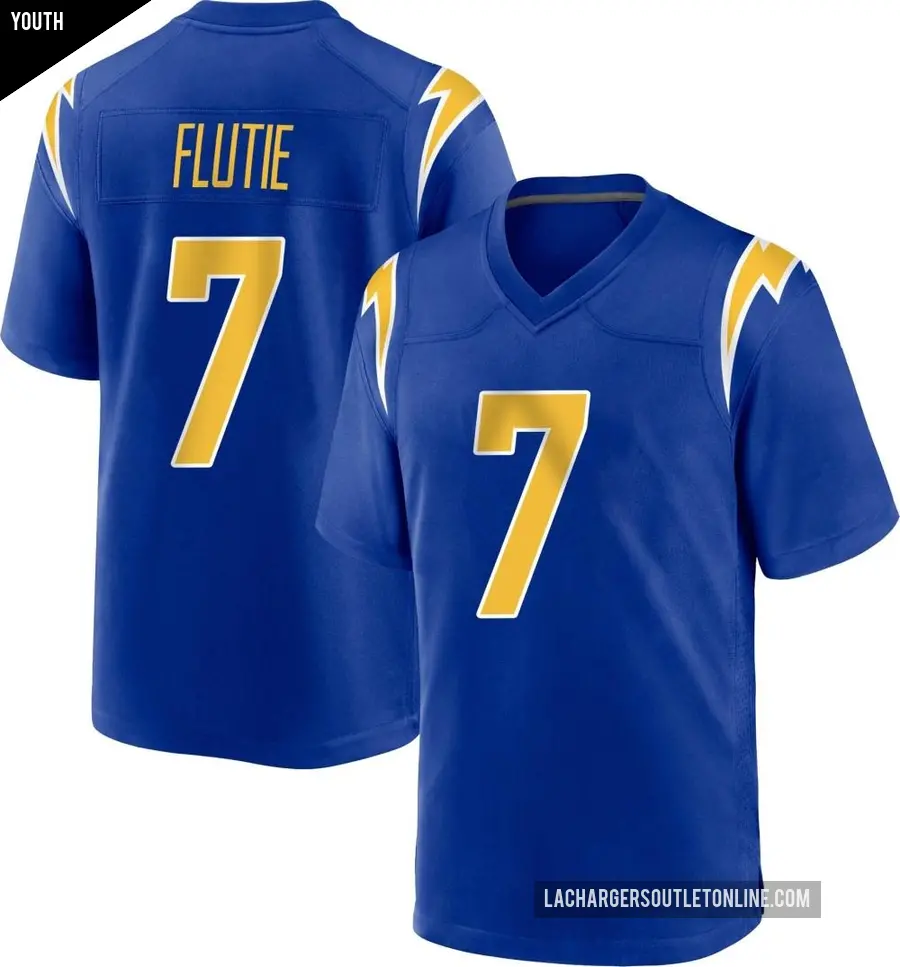 Youth Los Angeles Chargers ＃7 Doug Flutie Royal Game 2nd Alternate Jersey