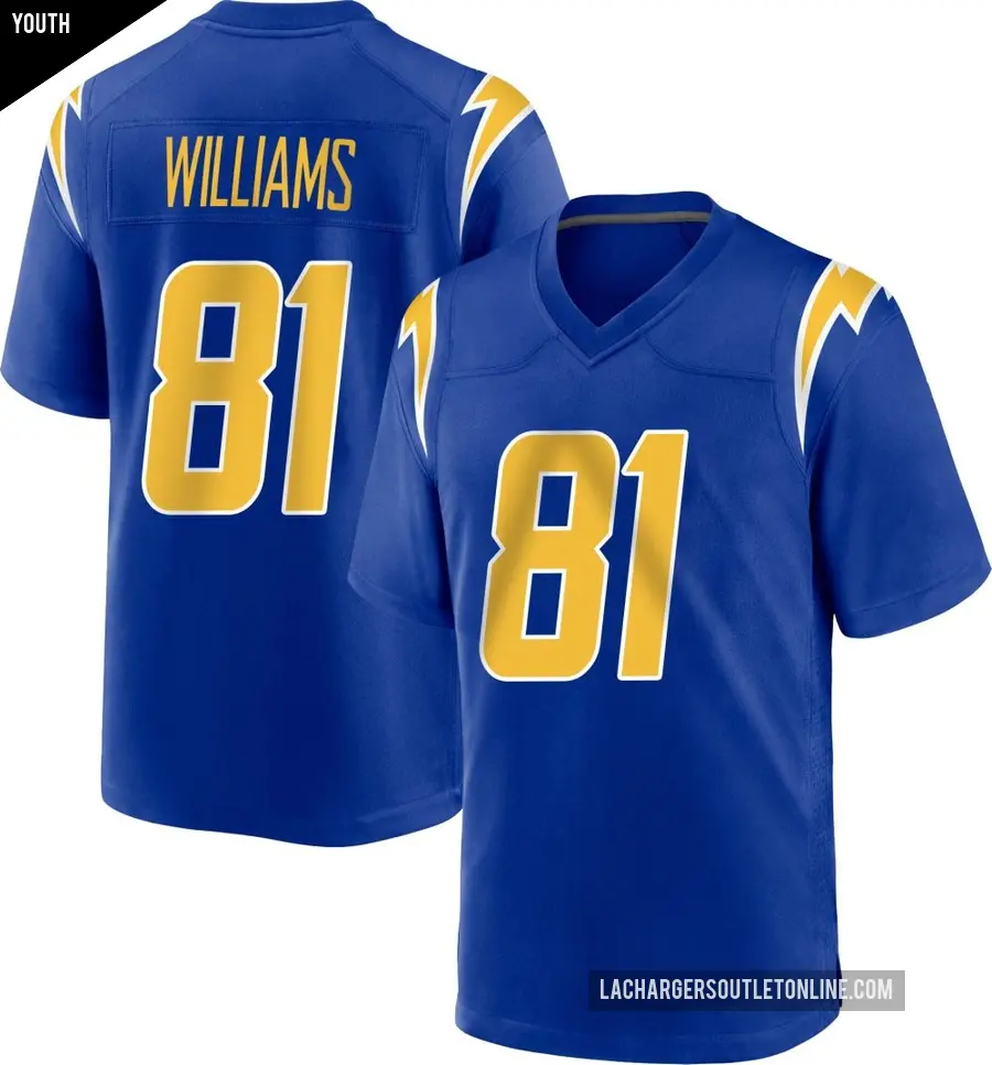 Youth Los Angeles Chargers ＃81 Mike Williams Royal Game 2nd Alternate Jersey
