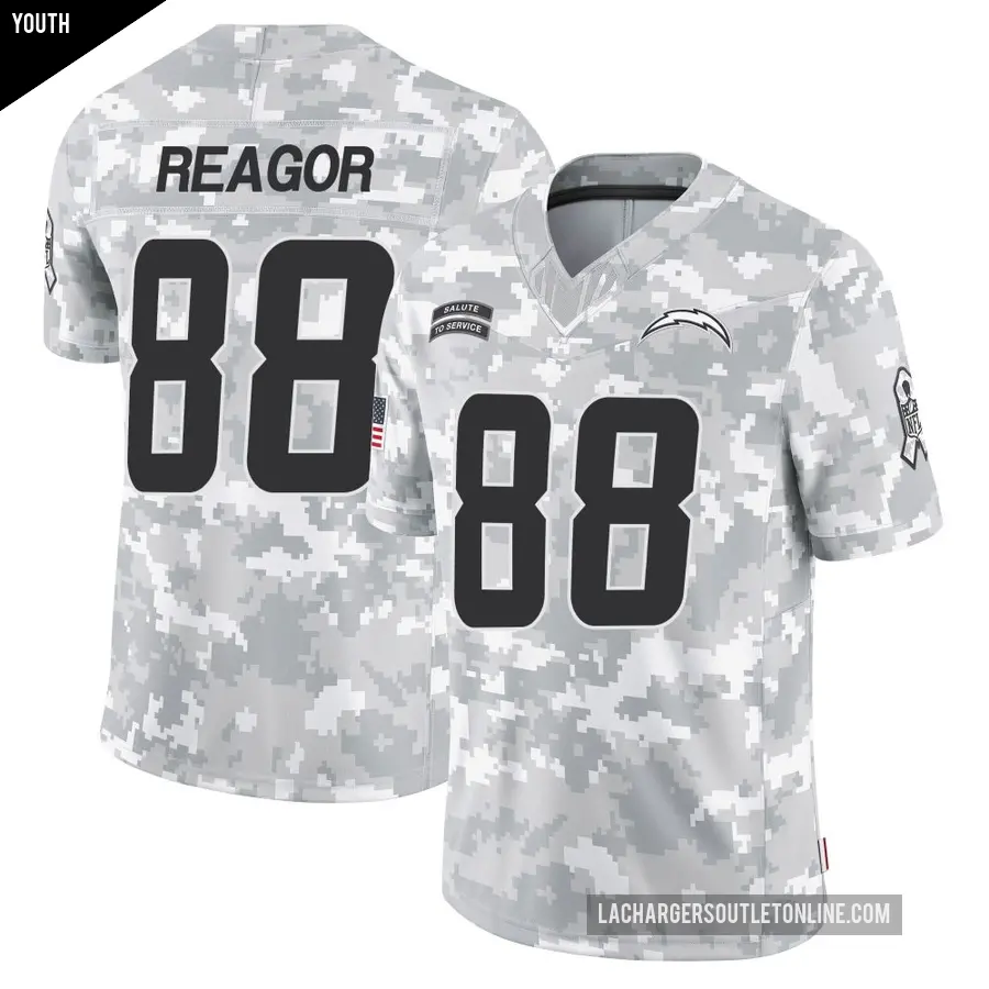 Youth Los Angeles Chargers ＃88 Jalen Reagor Arctic Camo Limited 2024 Salute to Service Jersey